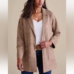 Soft Surroundings Malika Faux Suede Jacket Shirt Paisley Western Boho